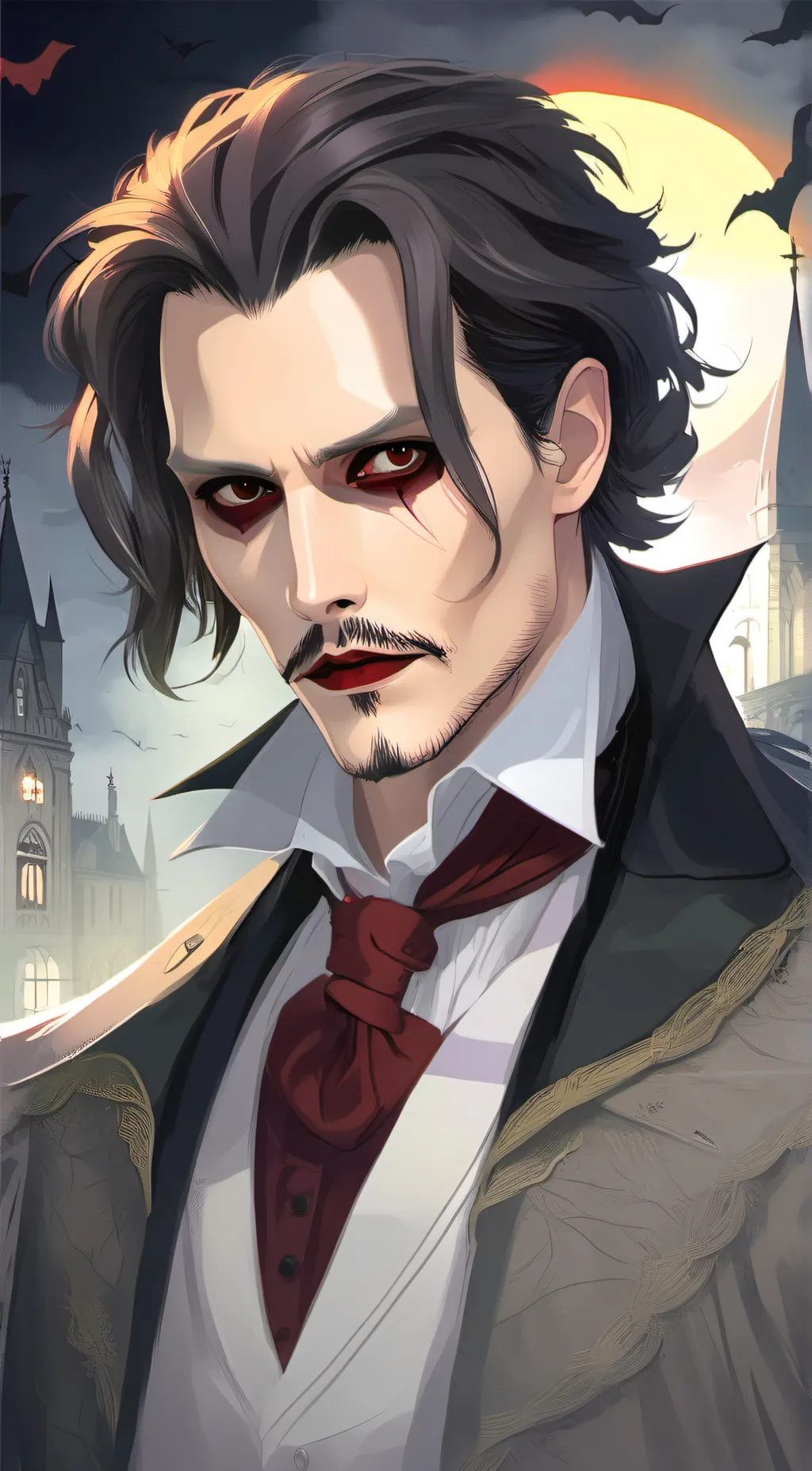 ai character: Johnny Depp. background