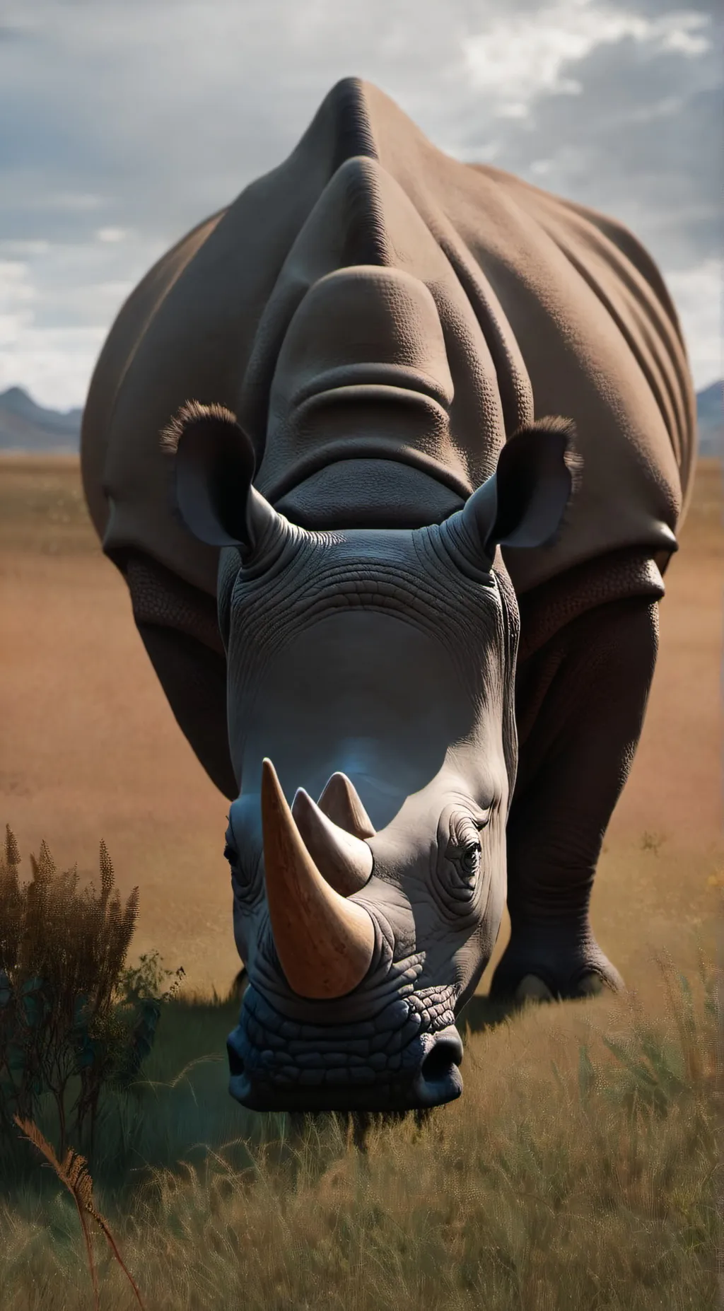 ai character: Three-horned rhino background