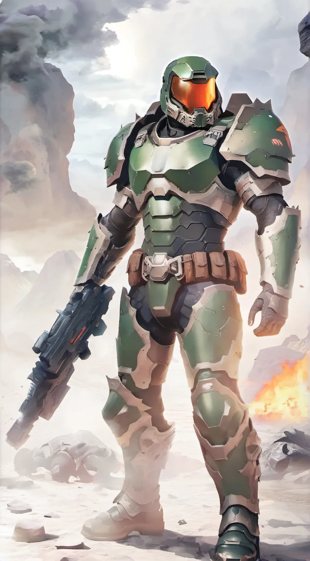 ai character: Doom guy background