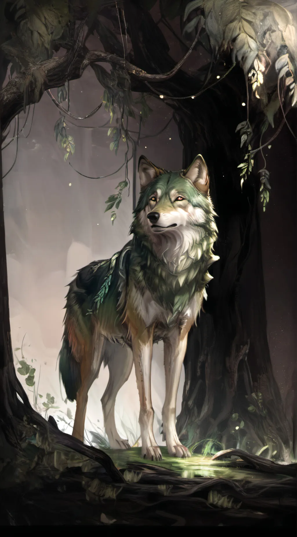 ai character: Leaf background