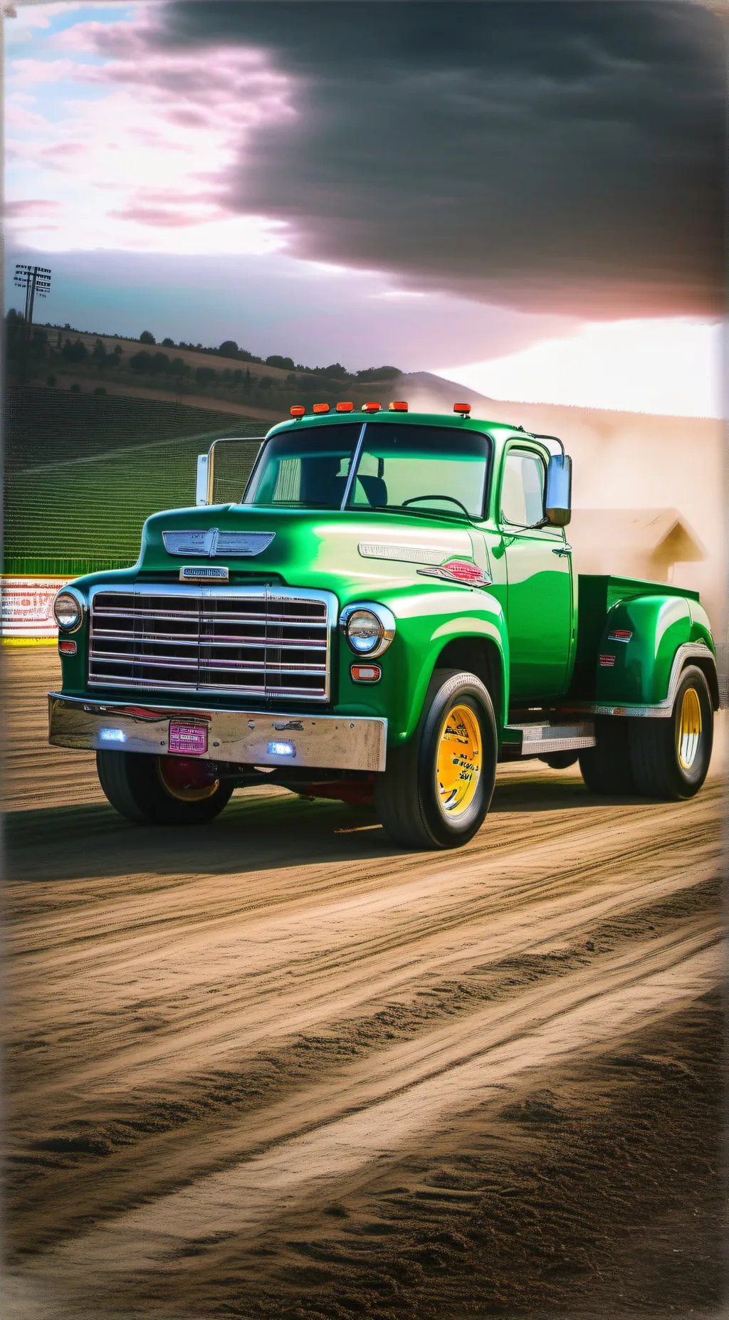 ai character: Tractor pulling background