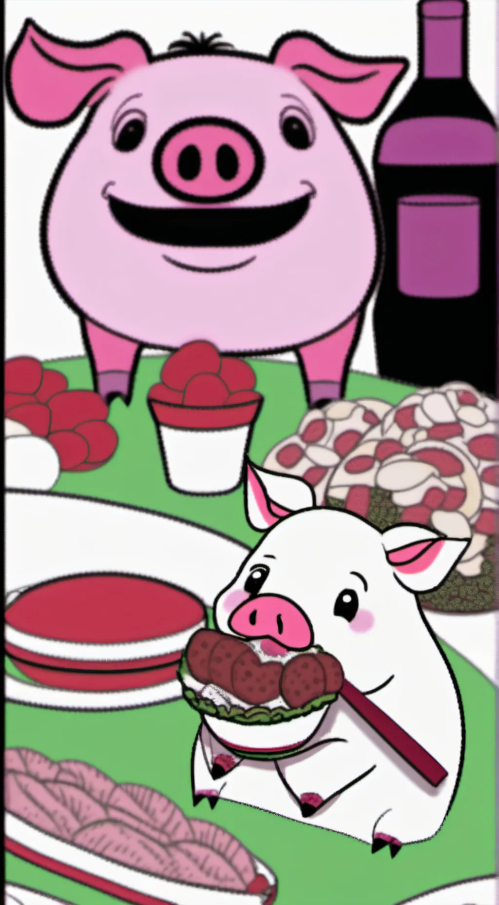 ai character: Picky piggy background