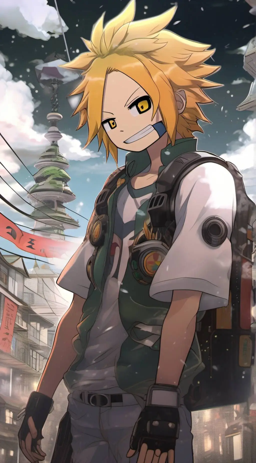 ai character: Denki Kaminari background