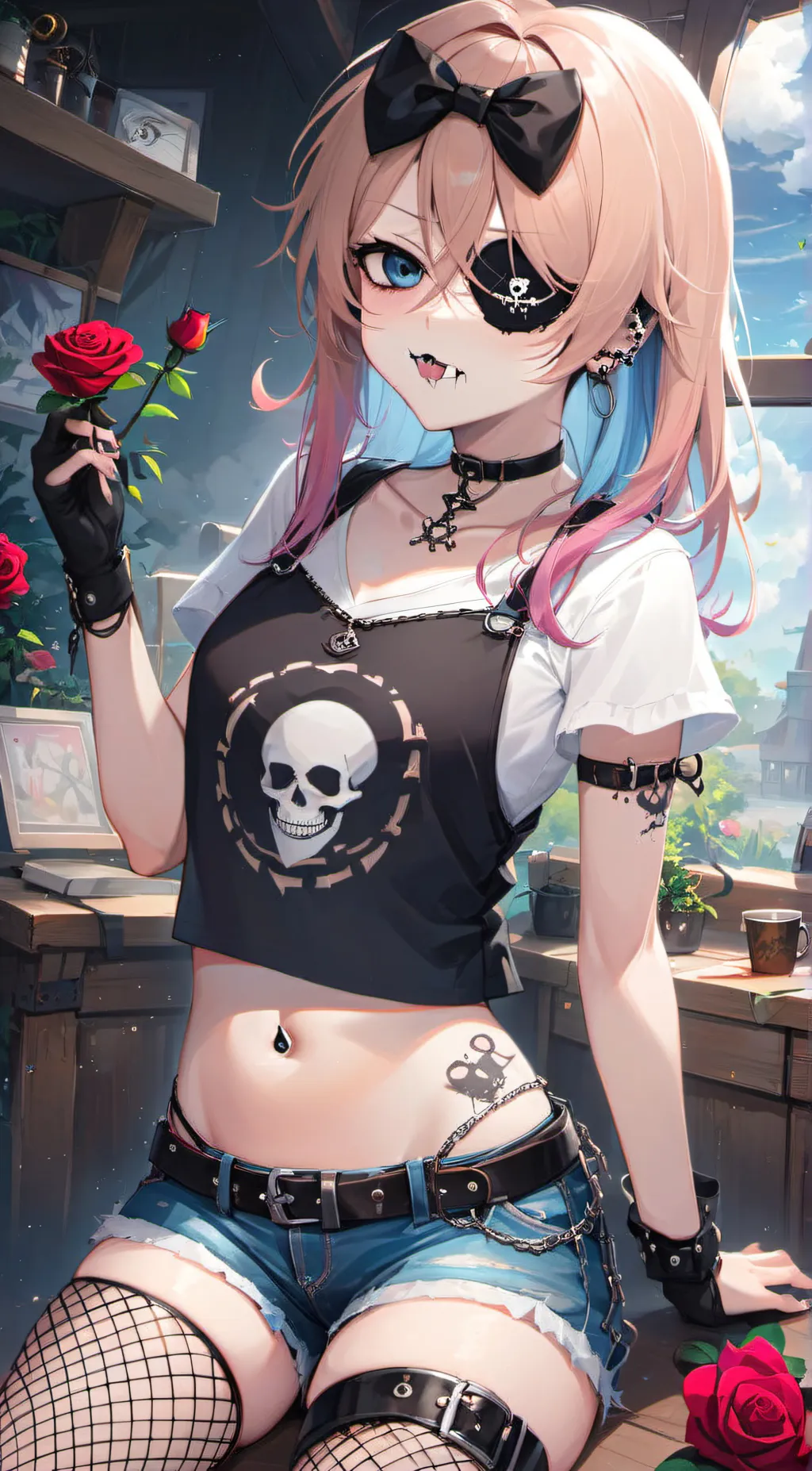 ai character: Violet  background