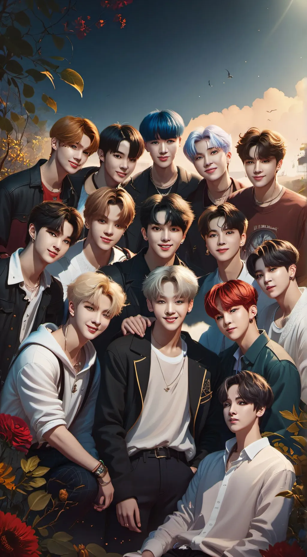 ai character: SKZ&BTS background