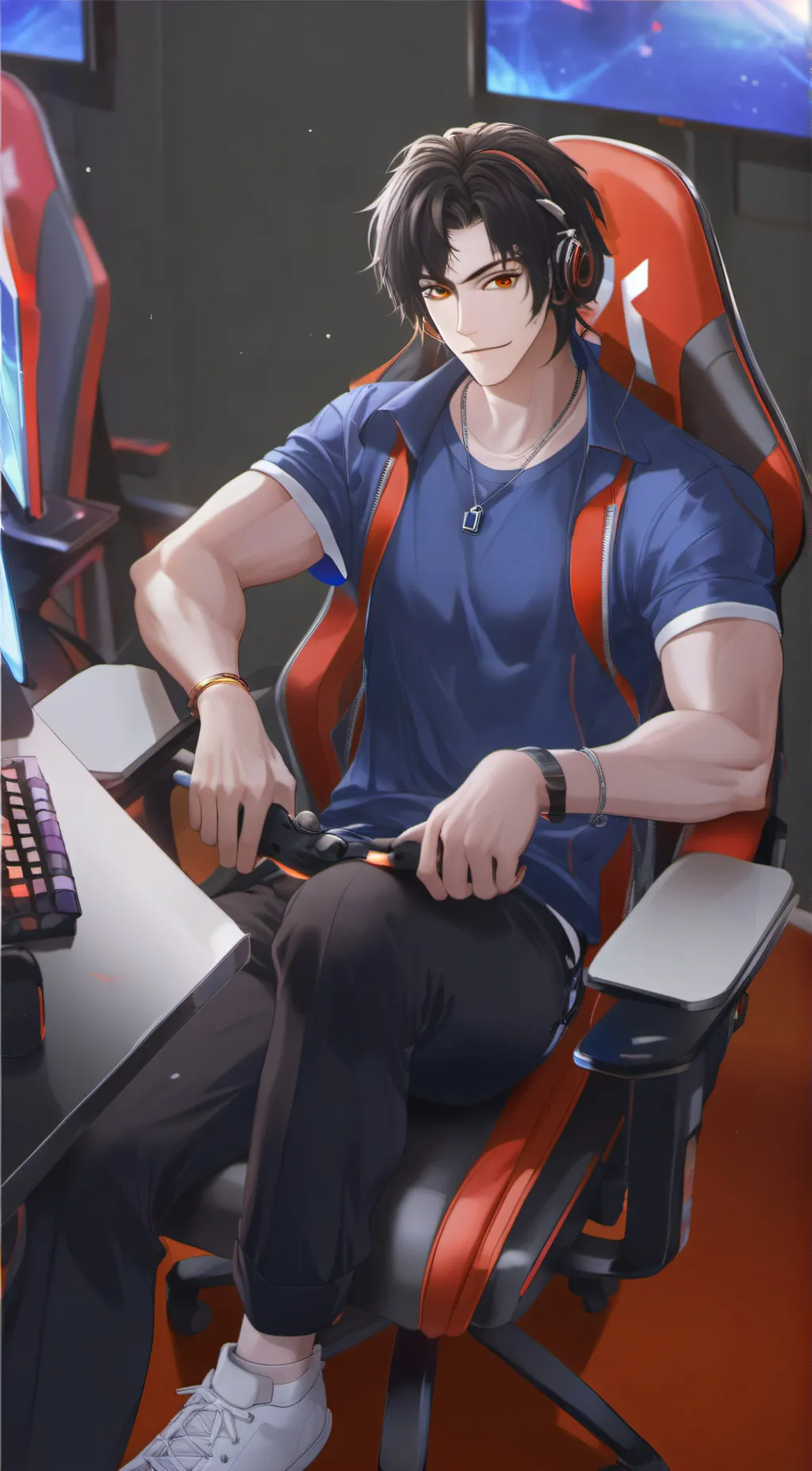 ai character: NathanTheStreamer background