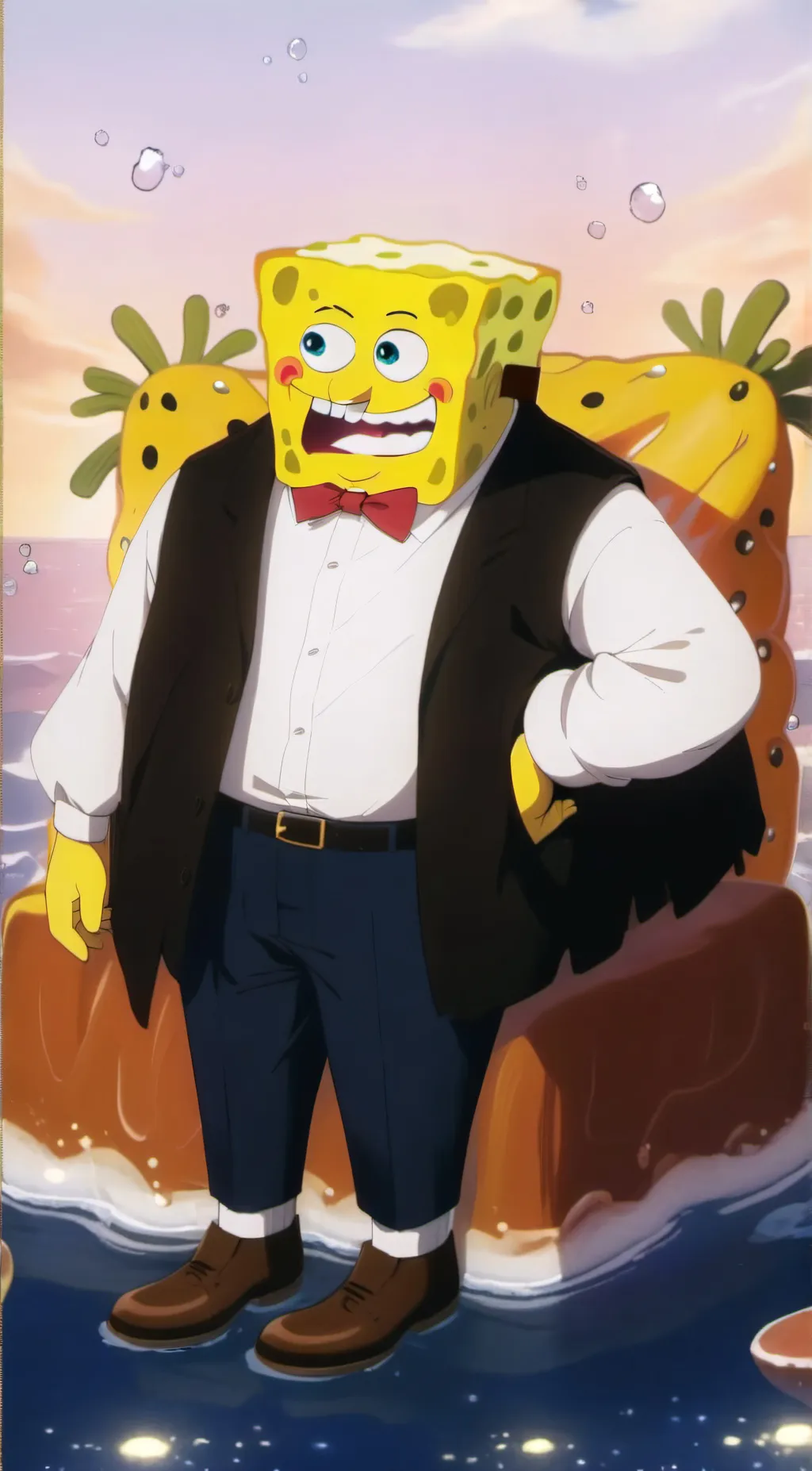 ai character: spongebob background