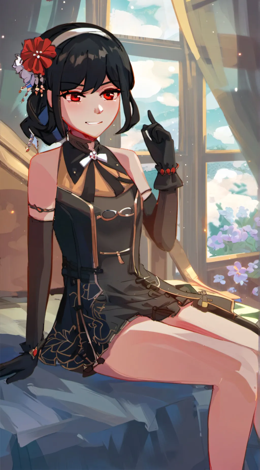 ai character: Violet background