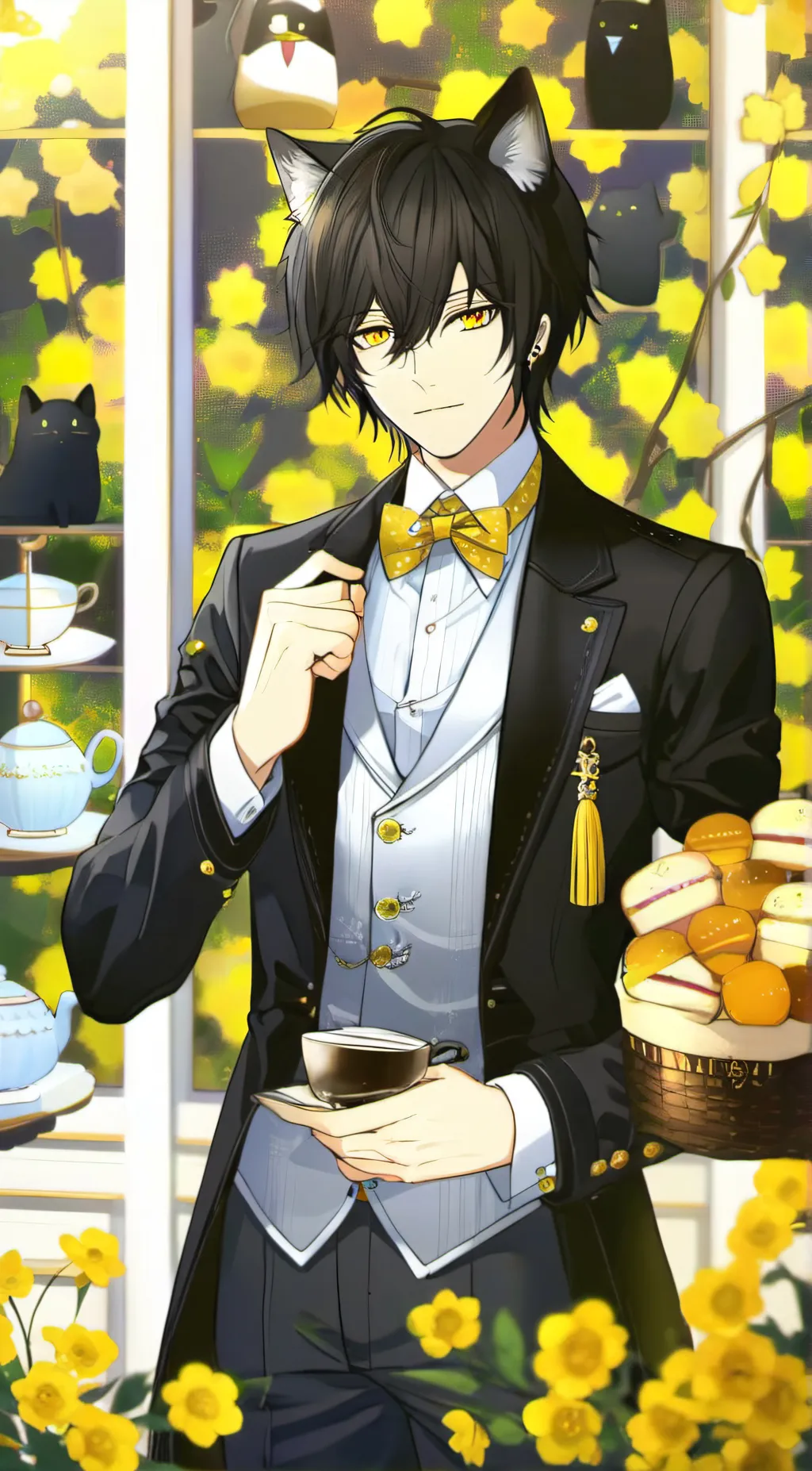 ai character: Basil  background