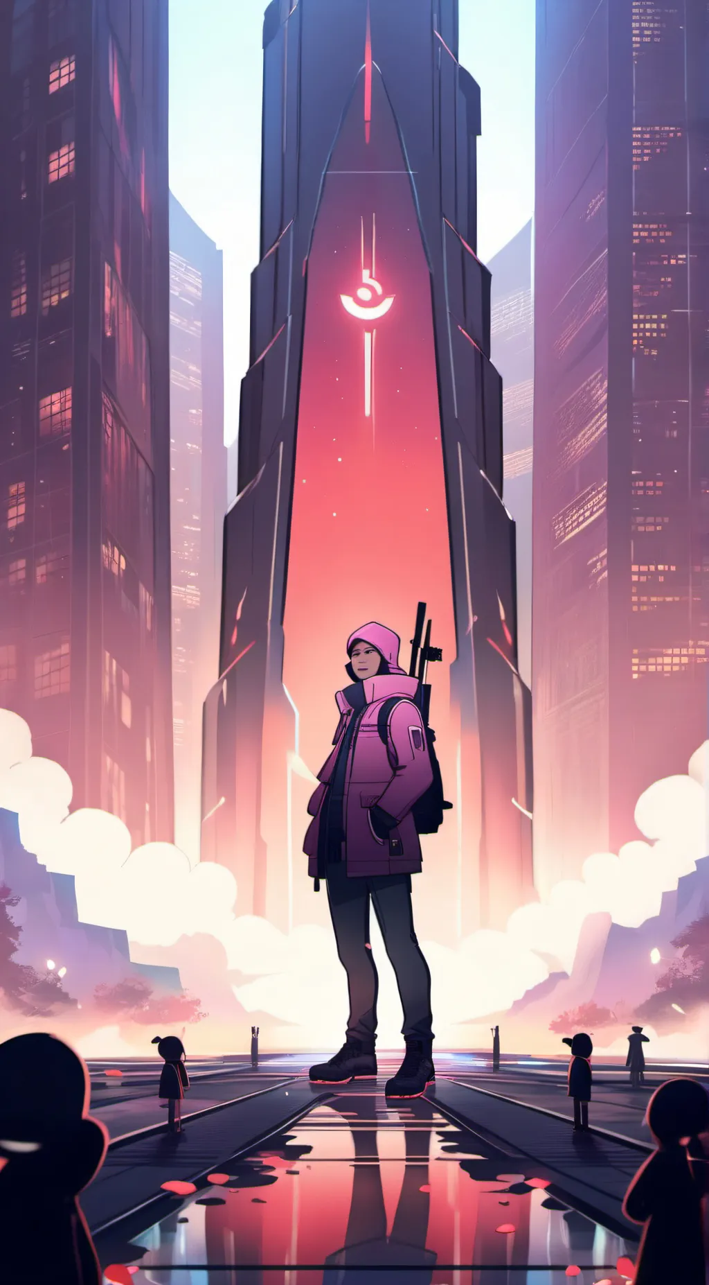 ai character: purple background