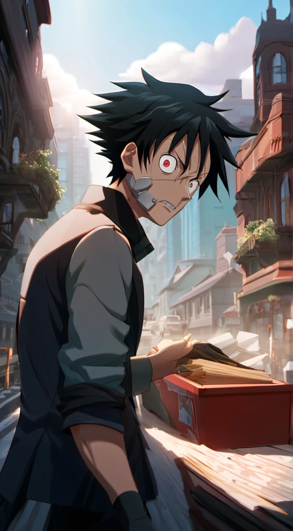 ai character: Dark luffy background