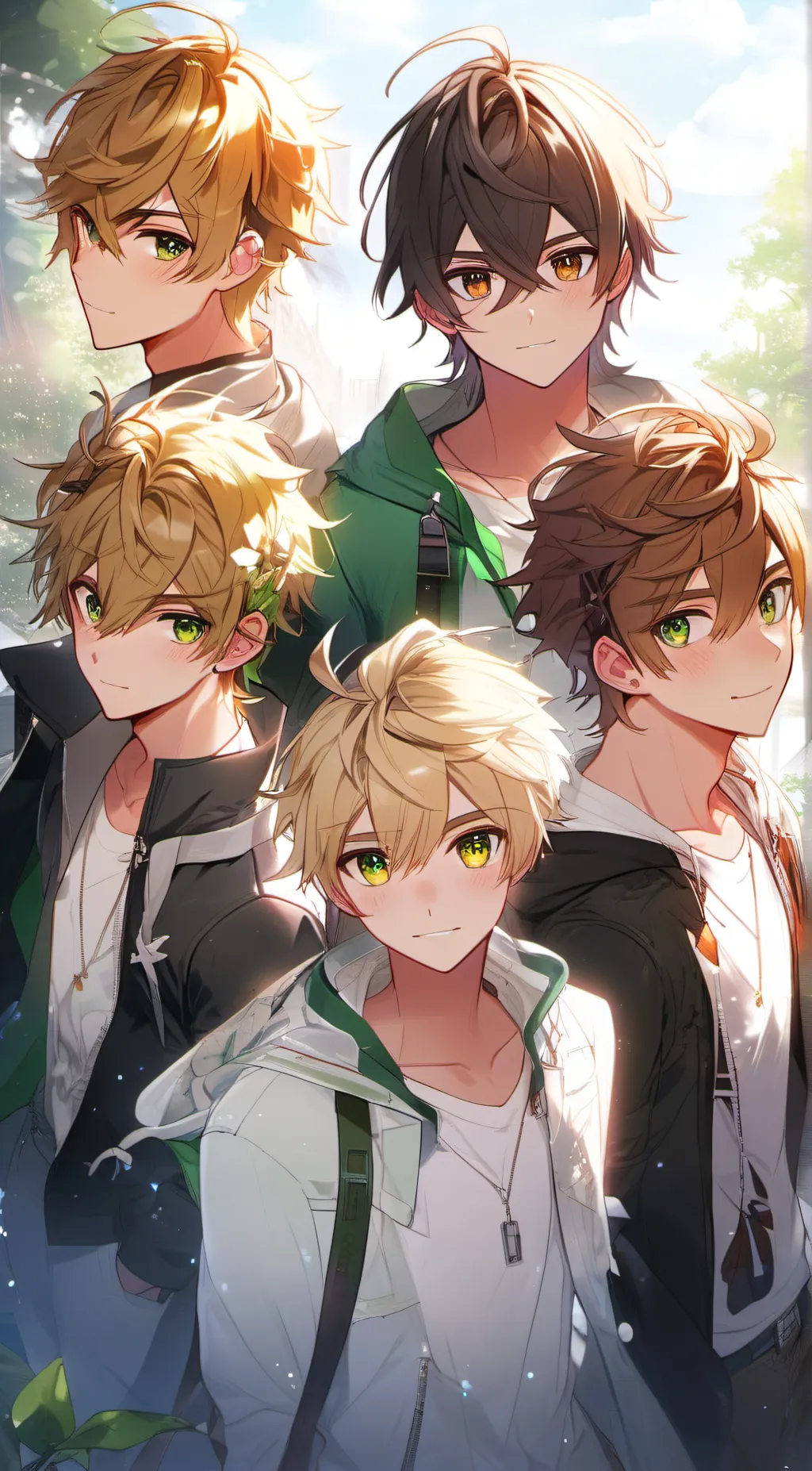 ai character: 5 boys background