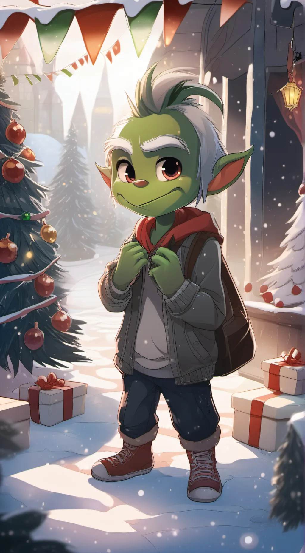 ai character: kid Grinch background