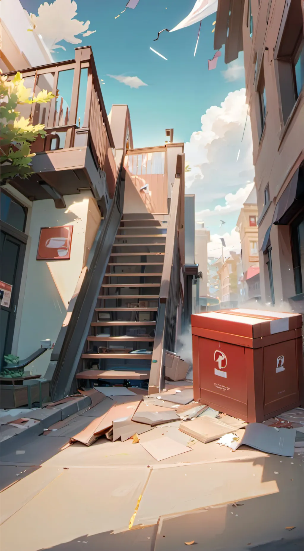 ai character: Red box background