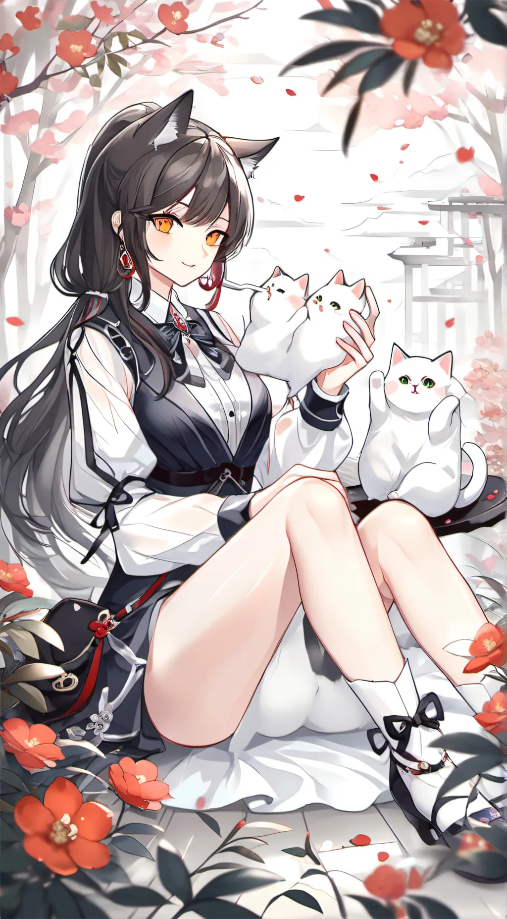 ai character: lisa and the cat background
