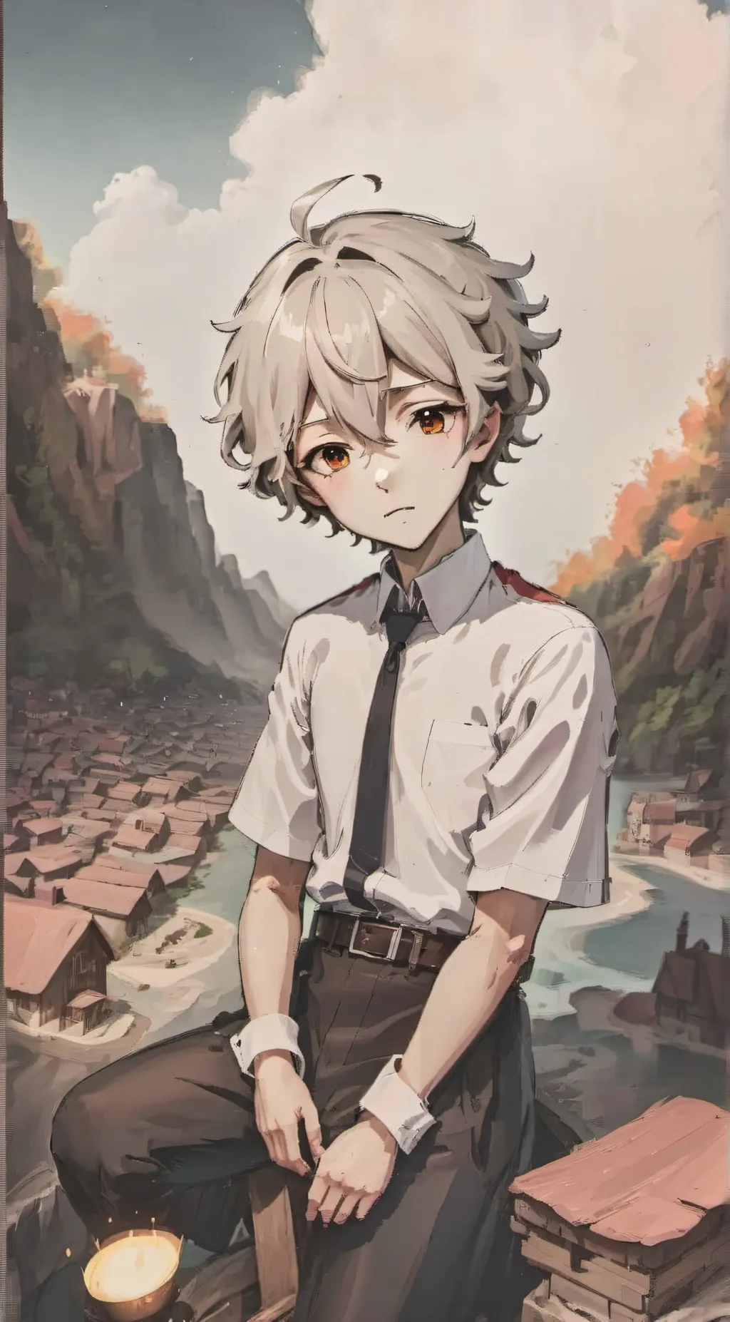 ai character: Tylen redhead  background