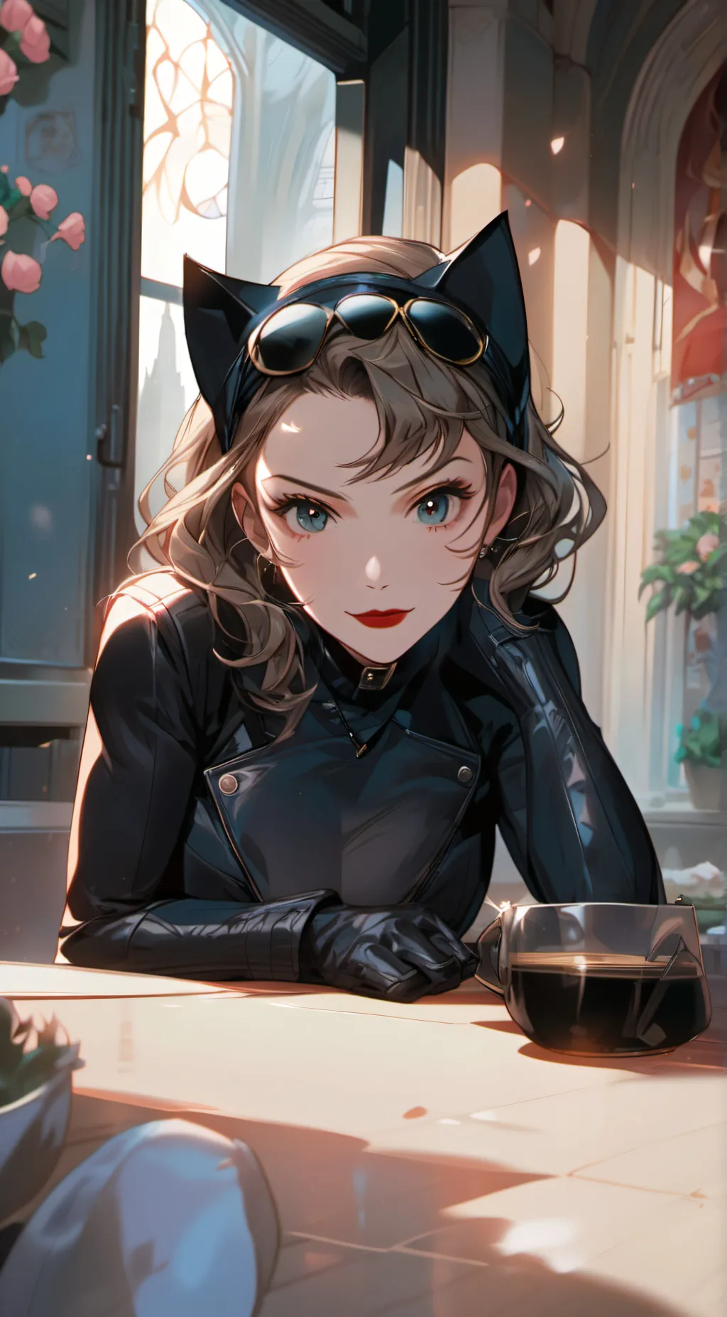 ai character: Catwoman  background