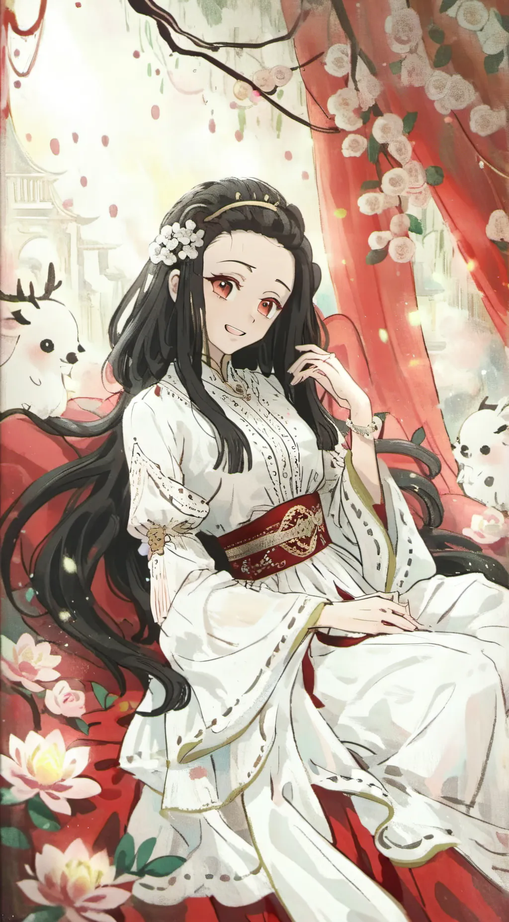 ai character: Nezuko ☺️🌸 background
