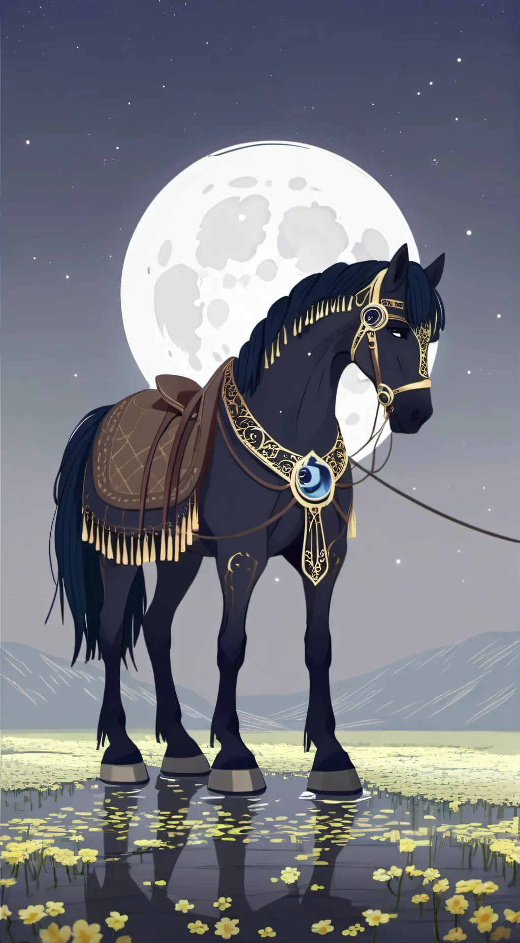 ai character: luna moon background