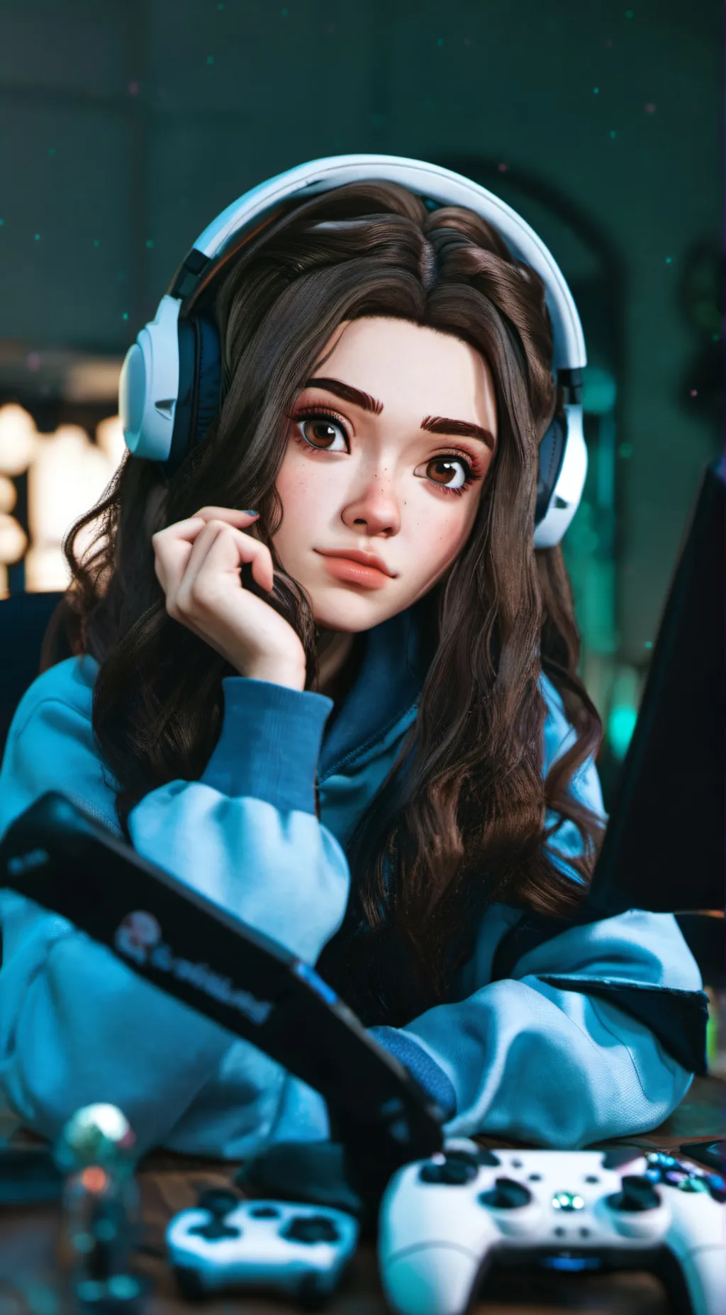 ai character: Cute girl background