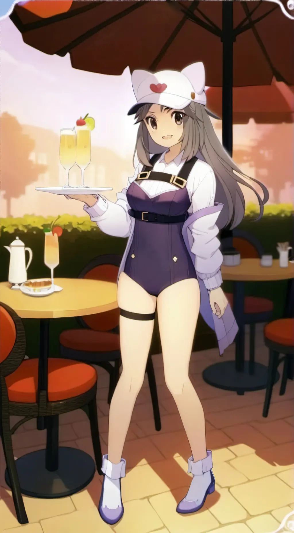 ai character: Leaf (cafe) background