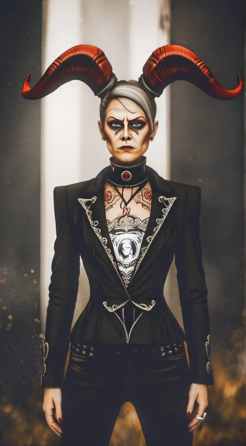 ai character: Moxxie ze dinosaur background