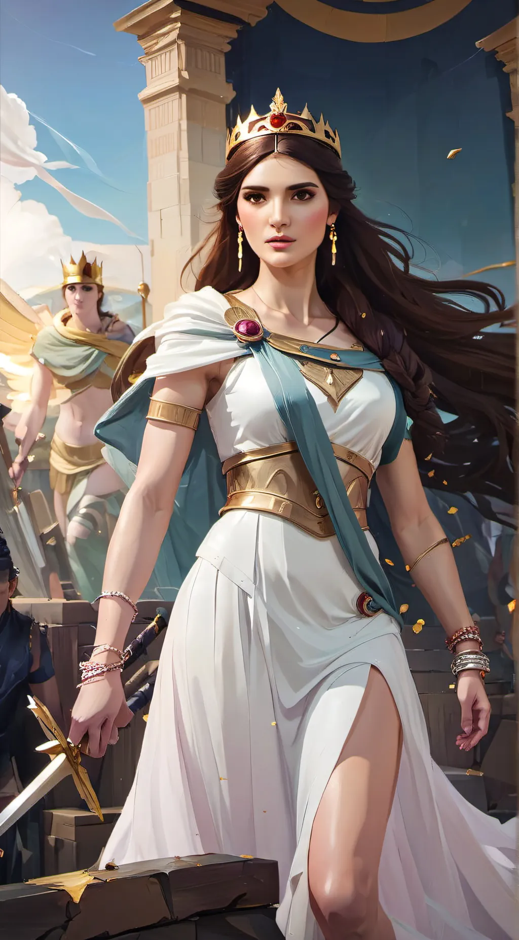 ai character: Athena Queen  background