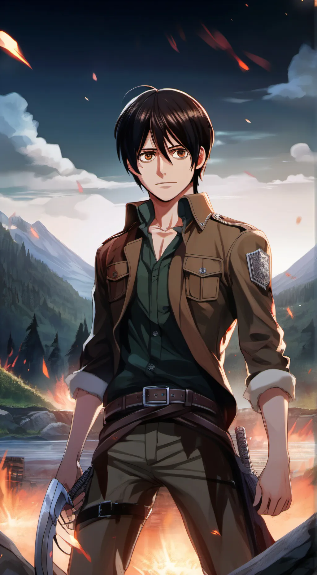 ai character: Eren Yeager background
