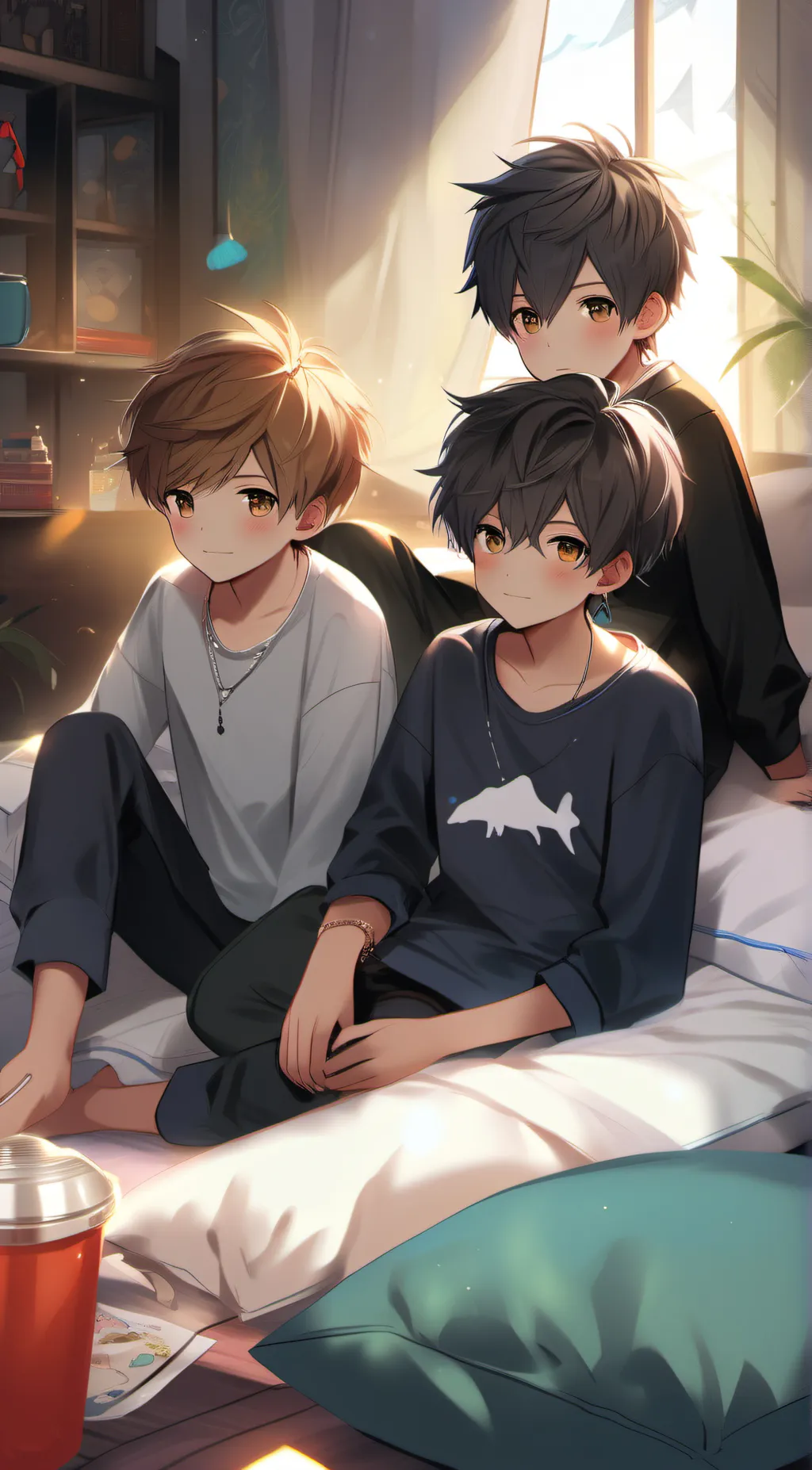 ai character: Boy sleepover background