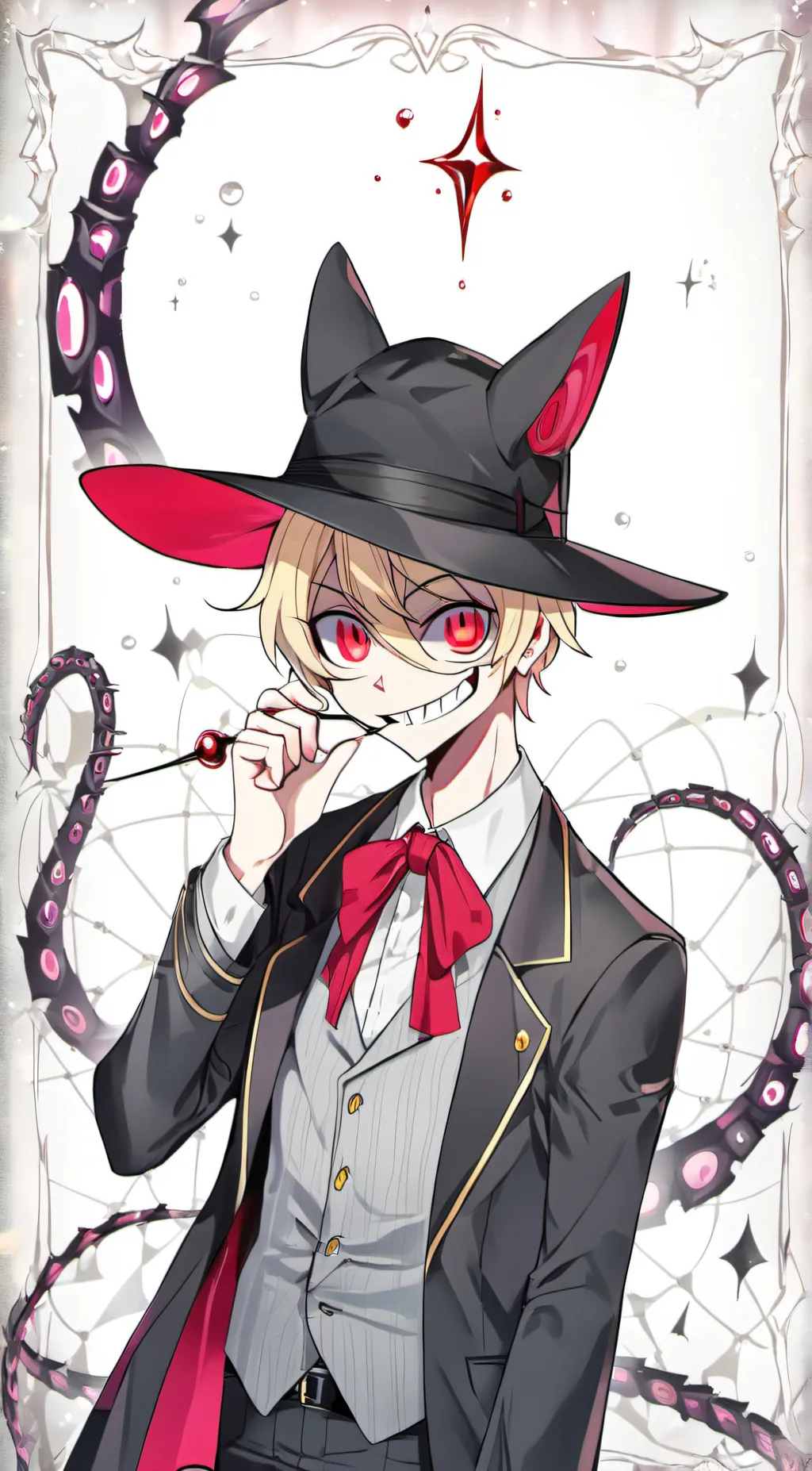 ai character: black hat background