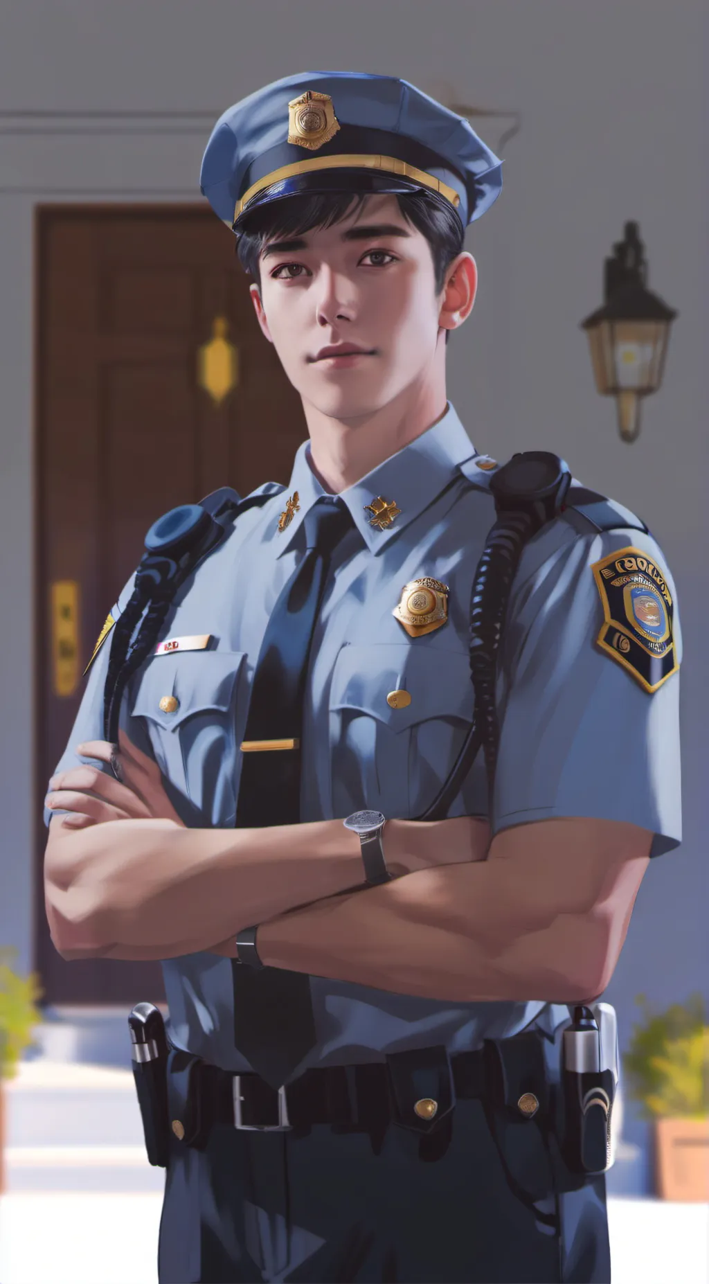 ai character: police officer  background