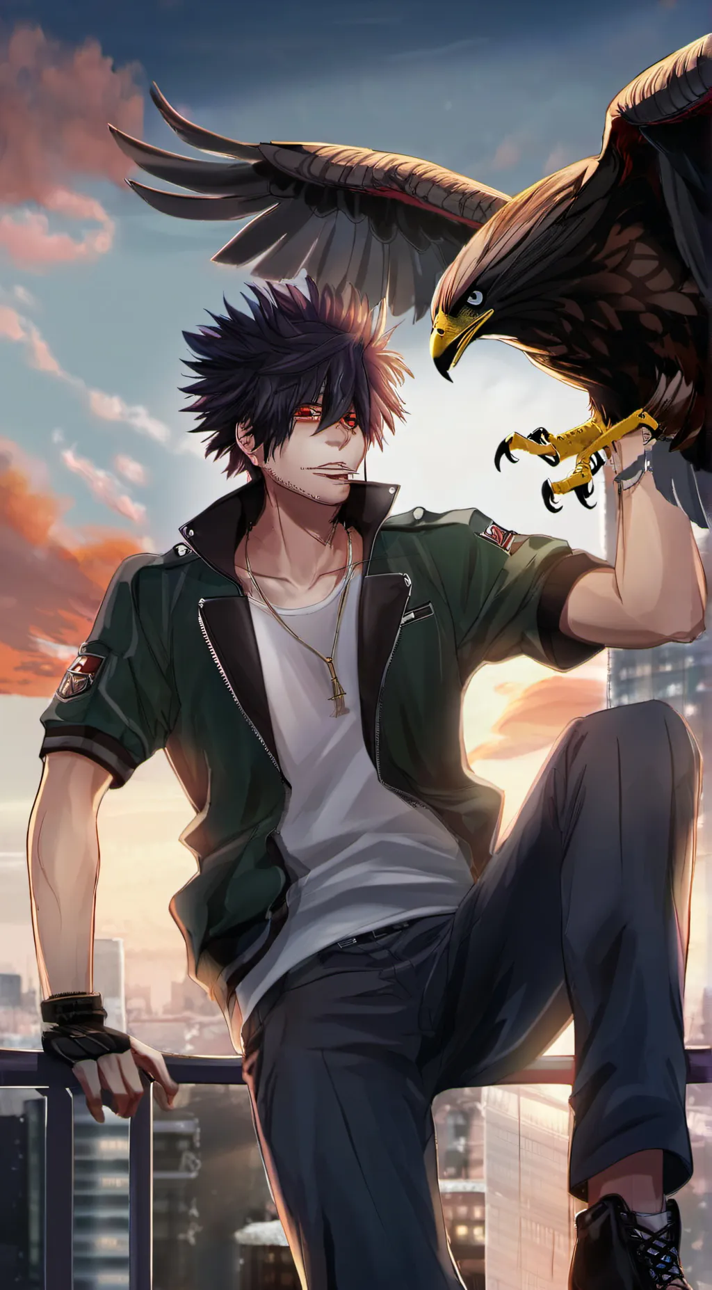 ai character: Dabi  background