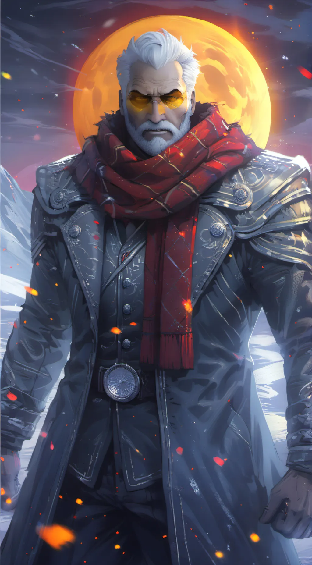 ai character: Snowy background