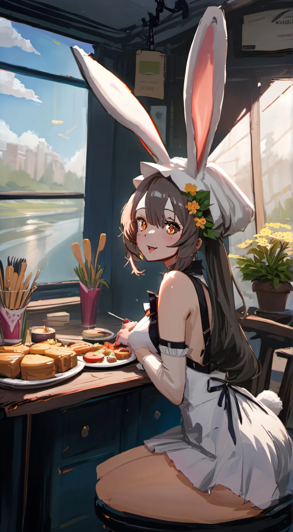 ai character: bunny  background