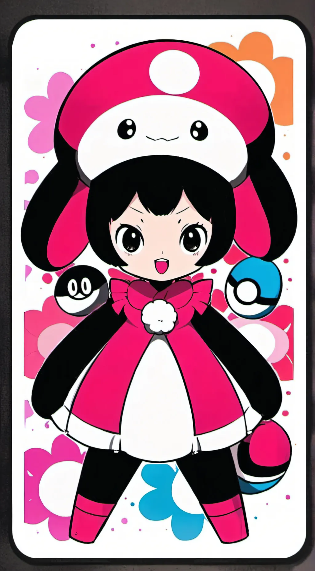 ai character: Kuromi In Pokémon background