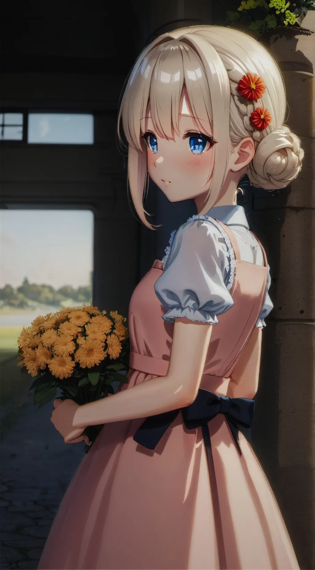 ai character: Violet background