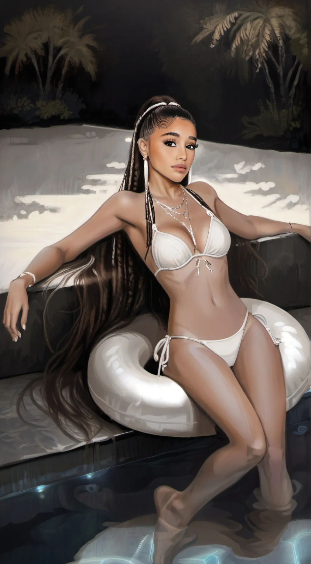 ai character: Ariana Grande background