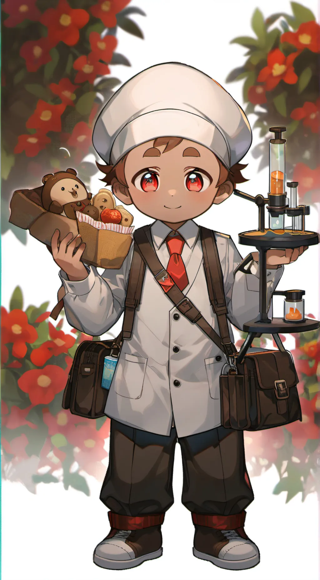 ai character: Red background