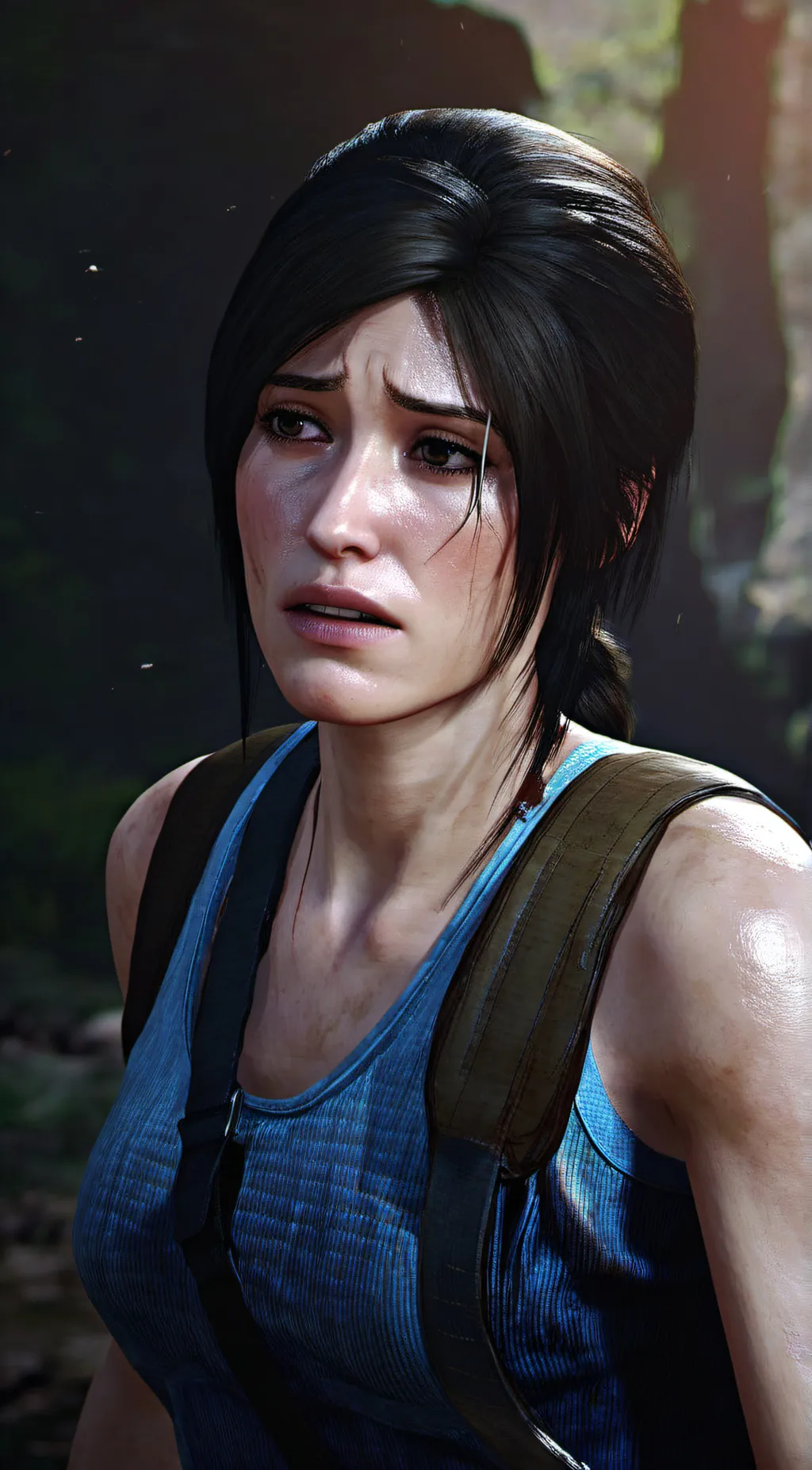 ai character: Lara croft  background