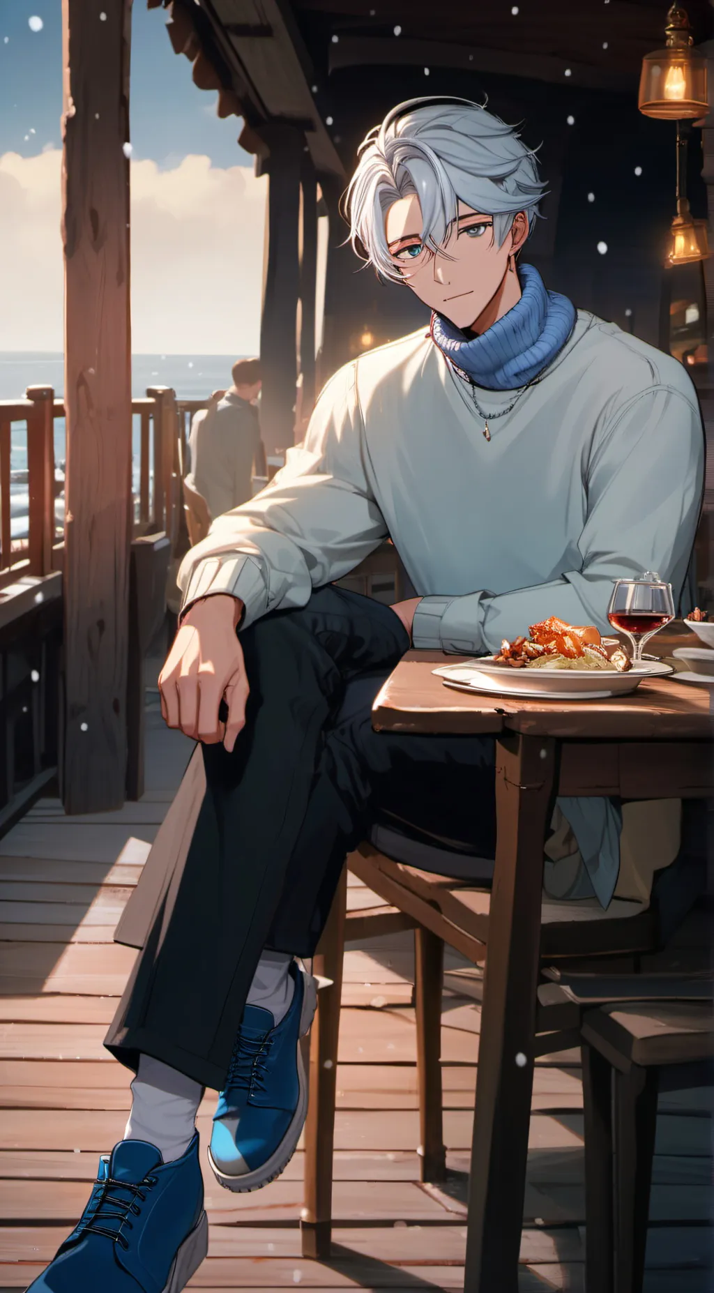 ai character: Iskold frost background