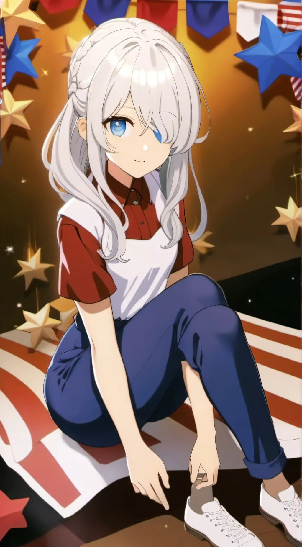 ai character: 4th Of July background