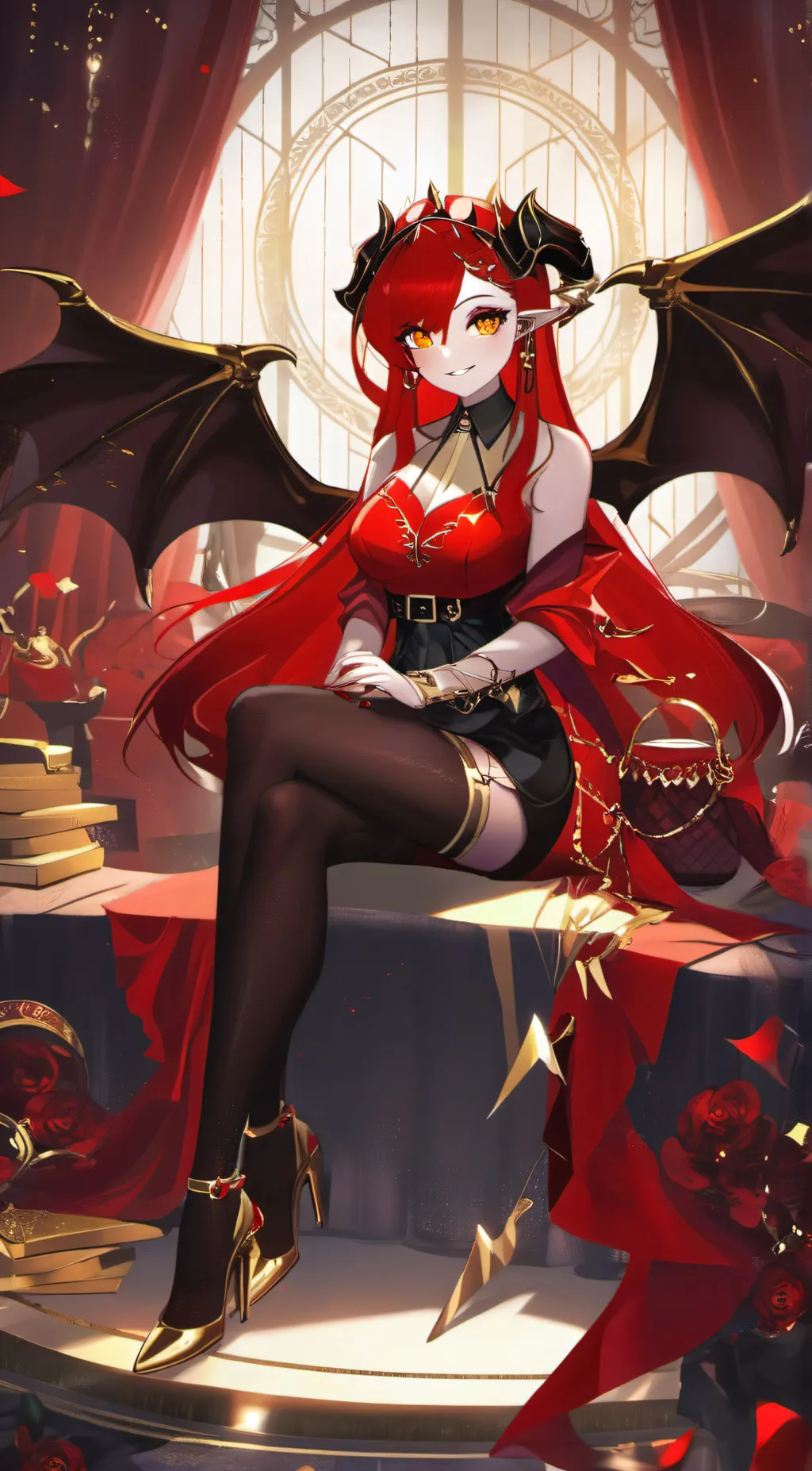 ai character: Red background