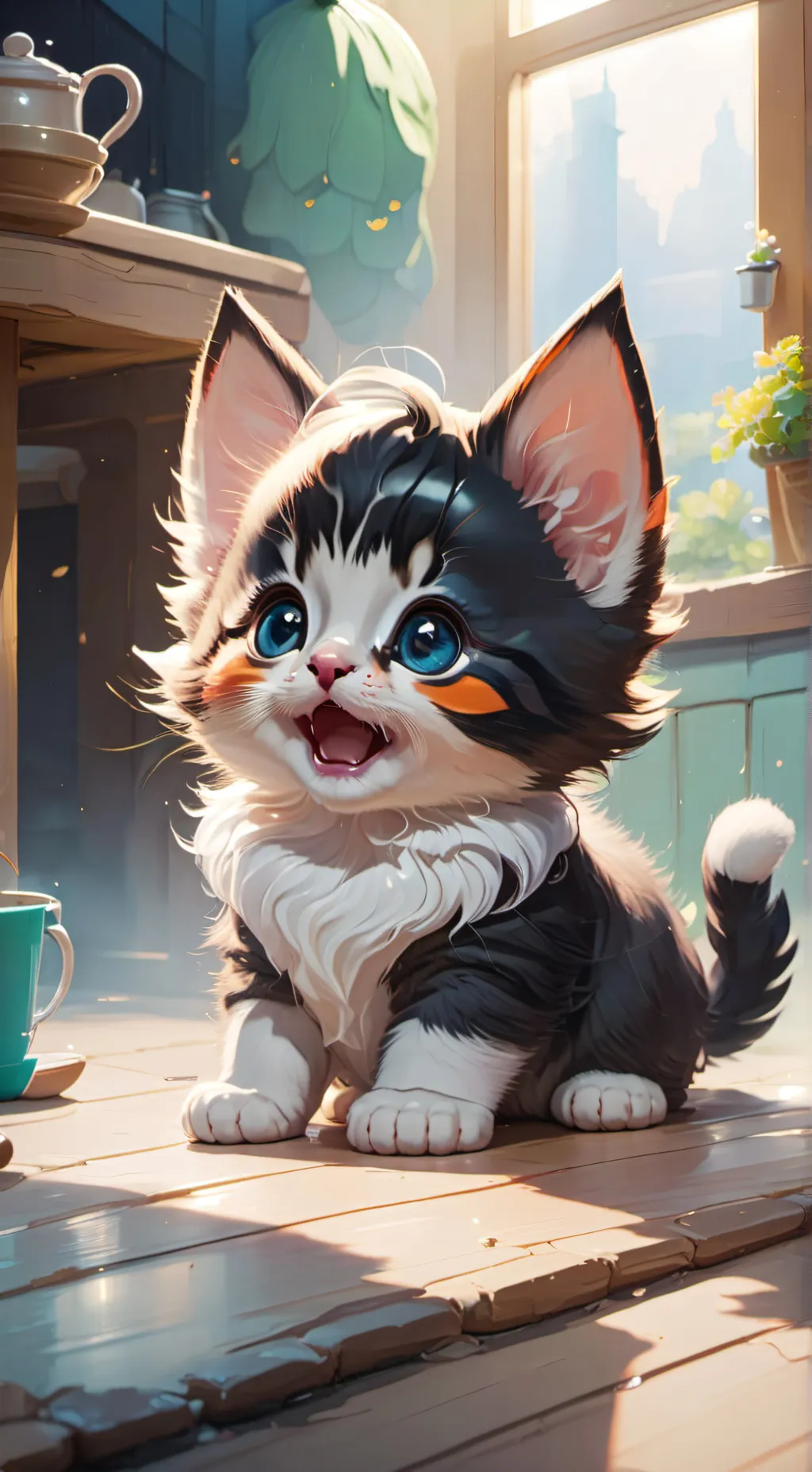 ai character: kitten background