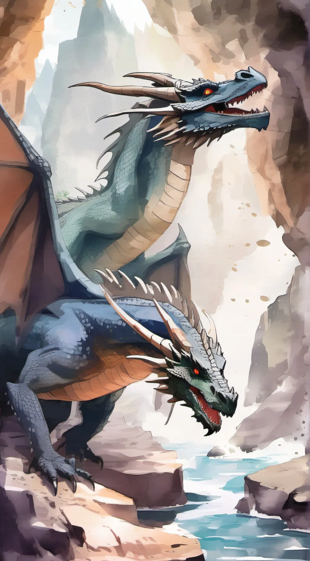 ai character: Splash and Wave background