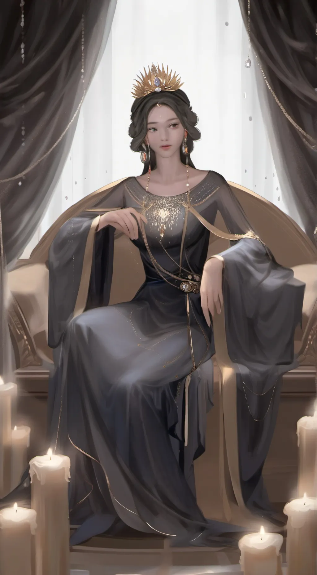 ai character: Queen velvet  background