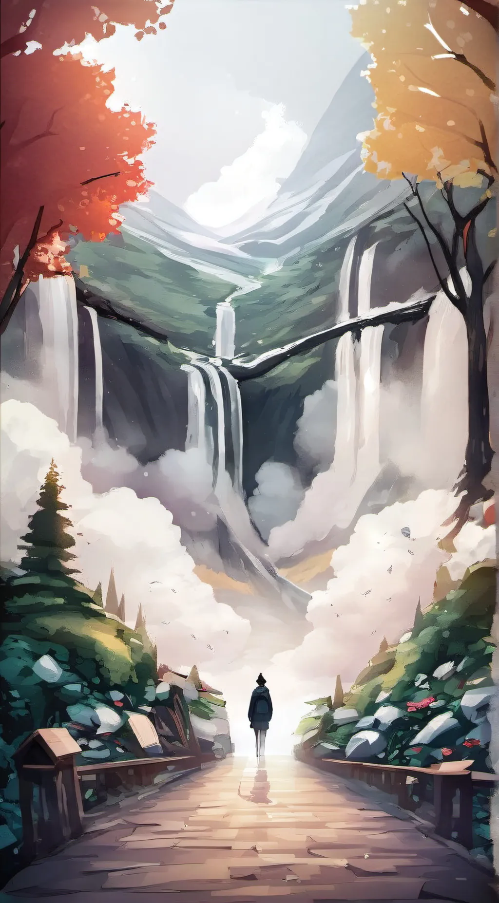 ai character: heaven background