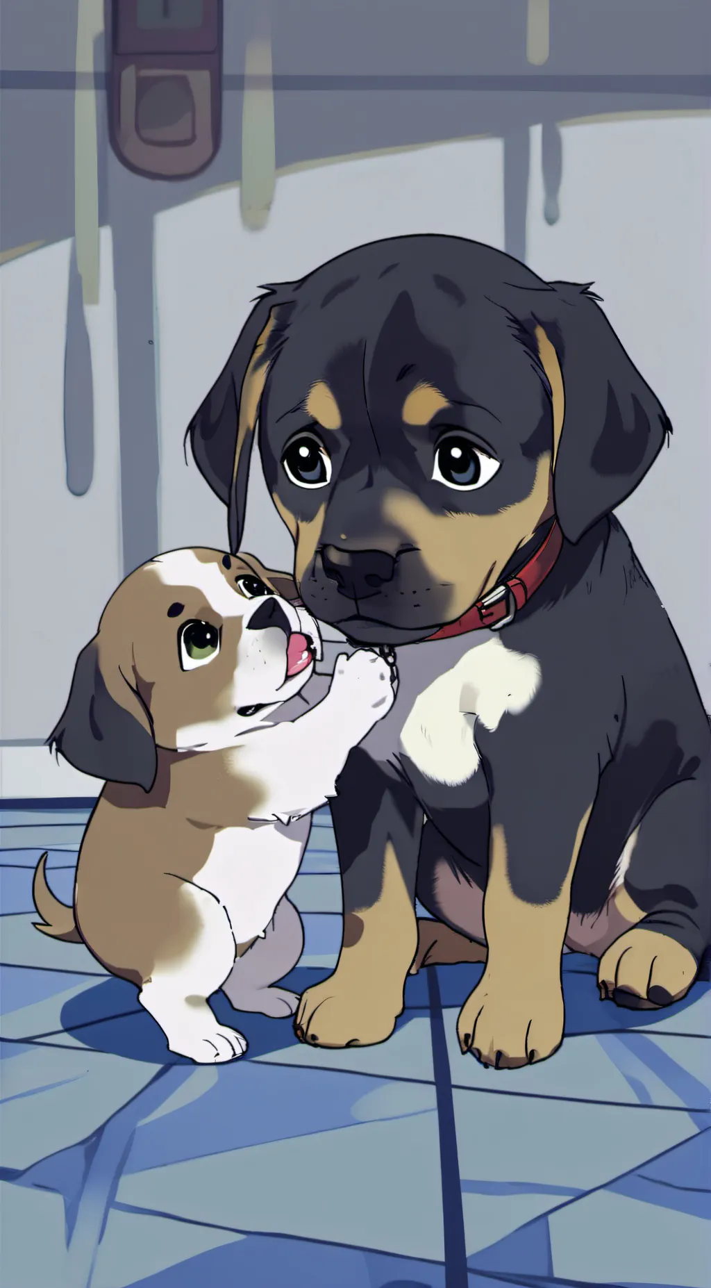 ai character: baby puppy background