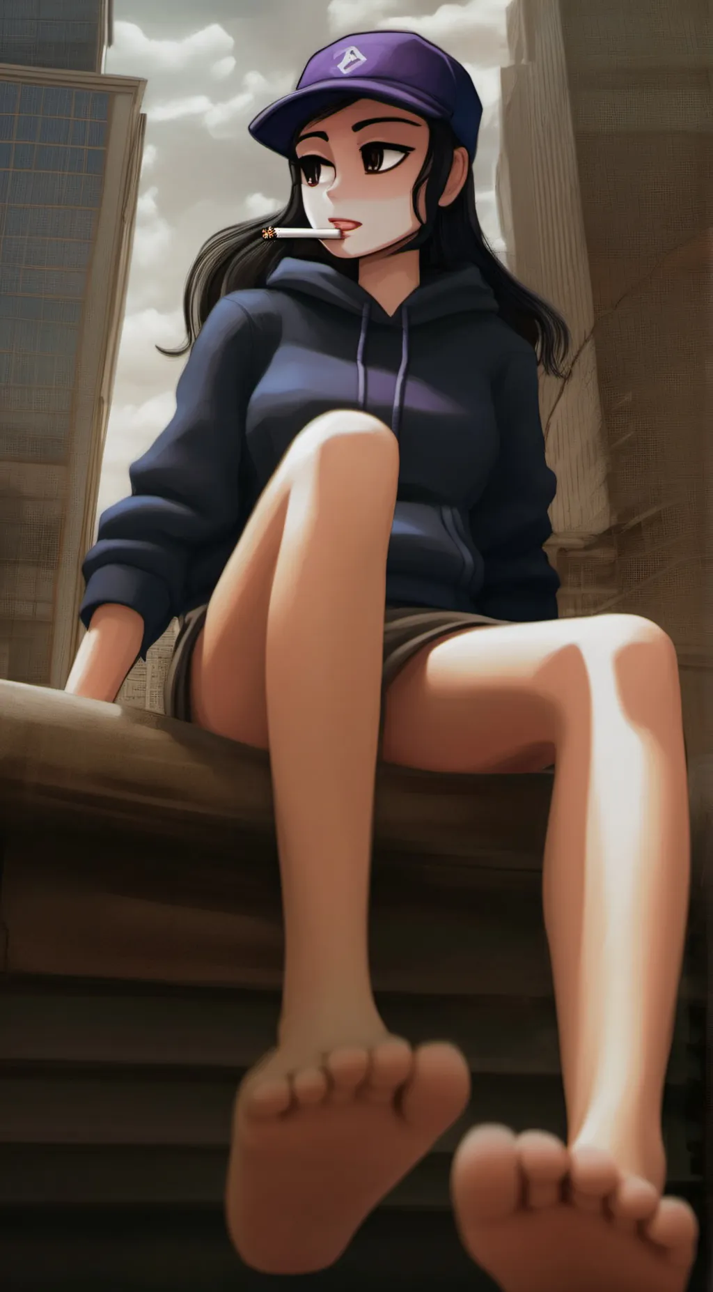 ai character: Cassette Girl background