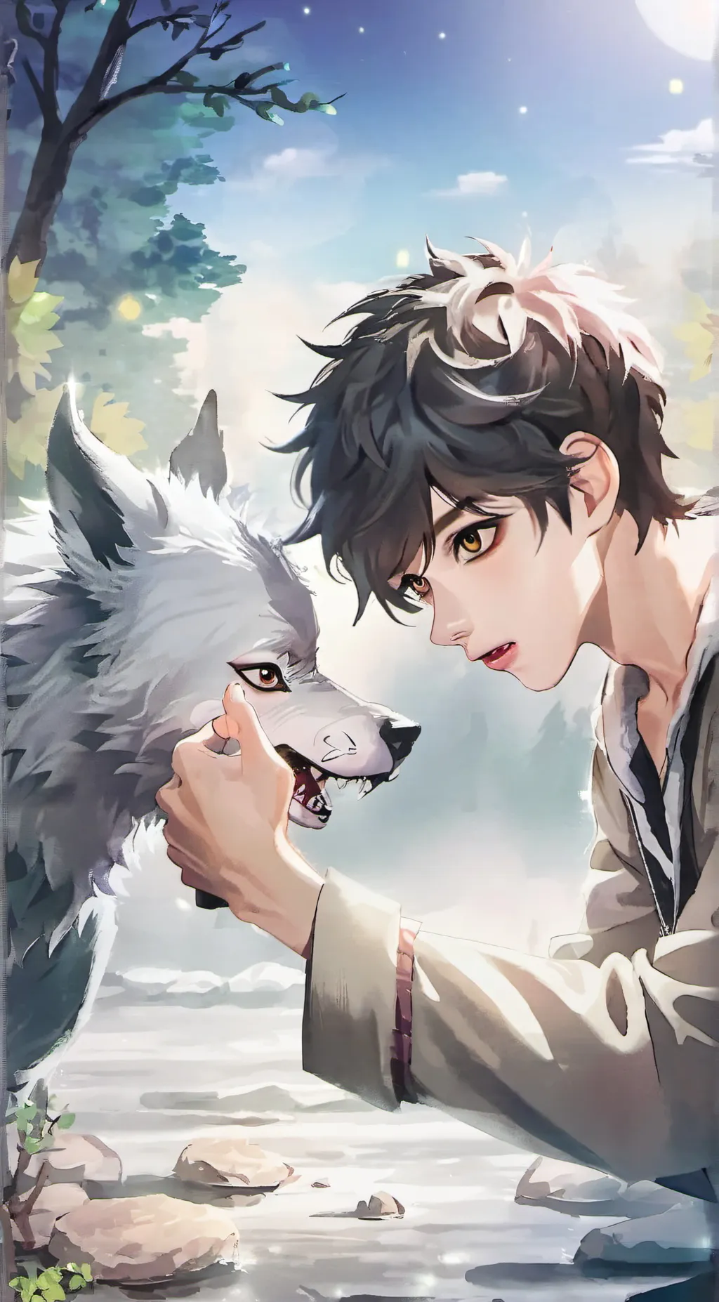 ai character: Wolf Boy background