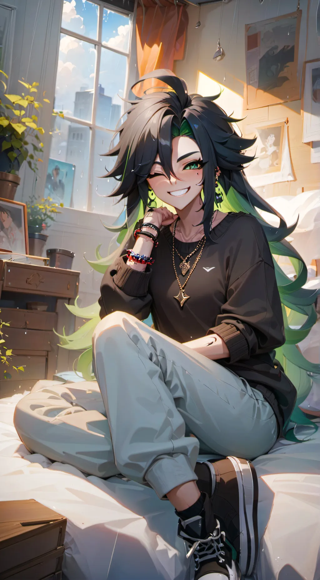 ai character: Aurora background